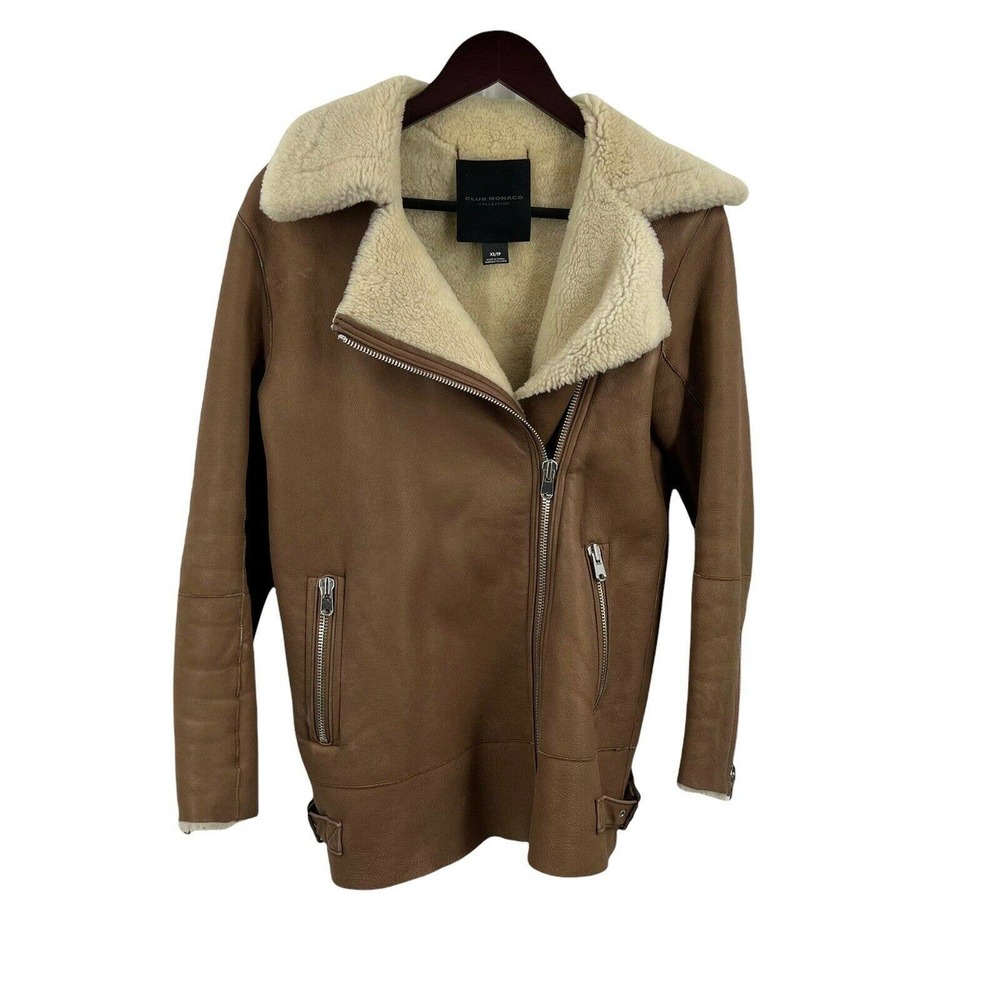 Club Monaco Collection Brown Talia Shearling Coat Size XS